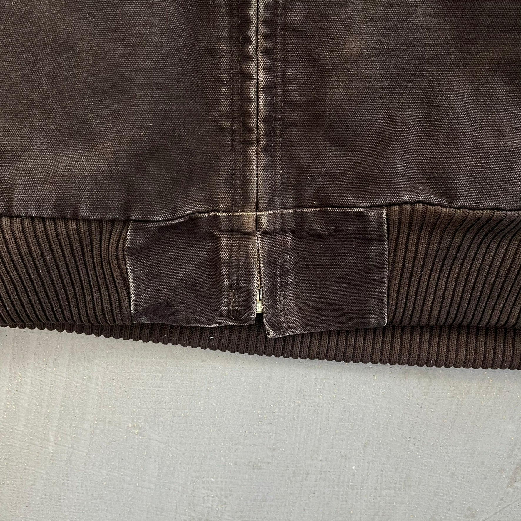 F- Carhartt Canvas Duck Hooded Insulated Brown Work Jacket