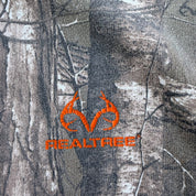 J- Vintage Real Tree Camo Orange Logo Brown Drawstrings Hoodie - M