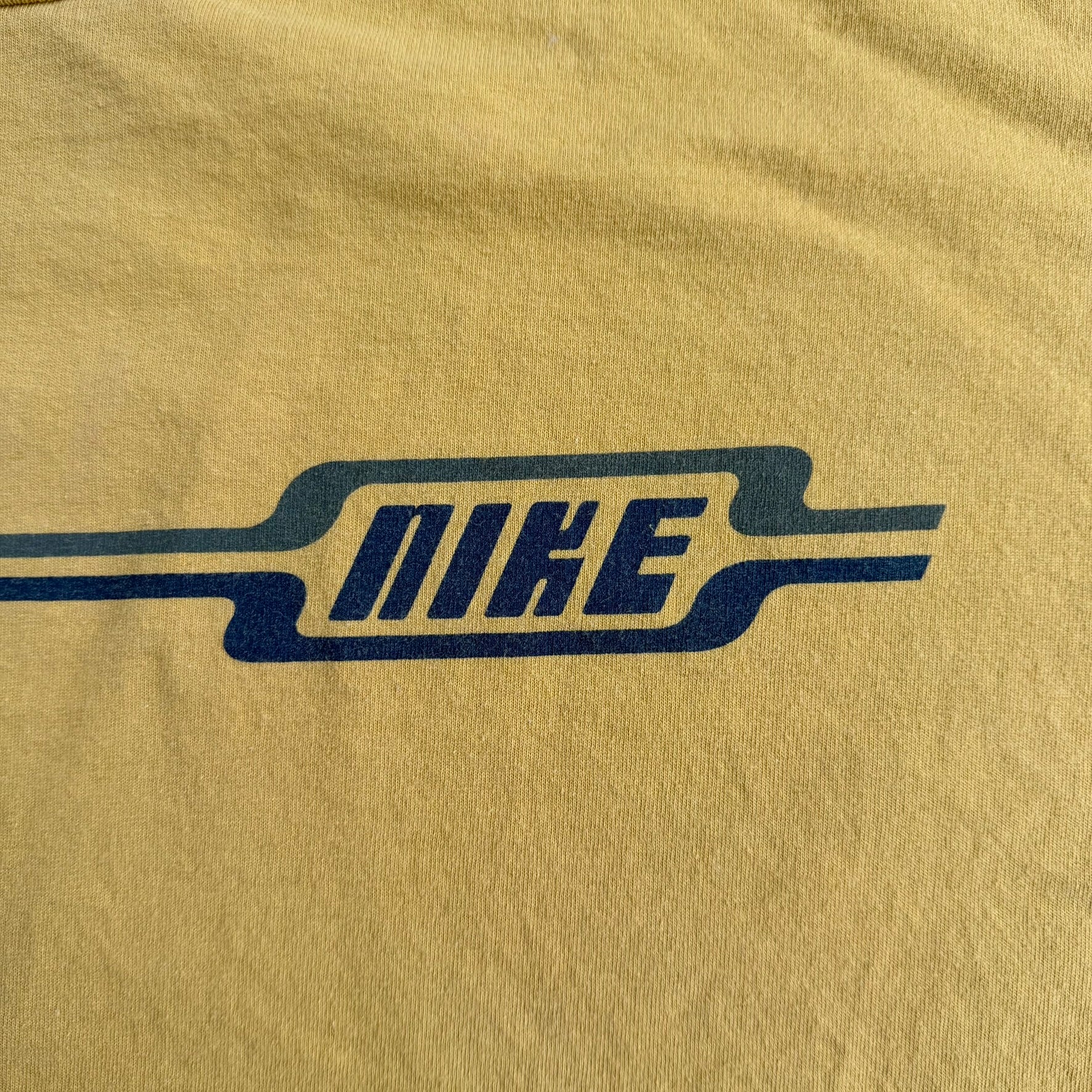 J- Vintage Nike Text Graphic Yellow Tee - XL