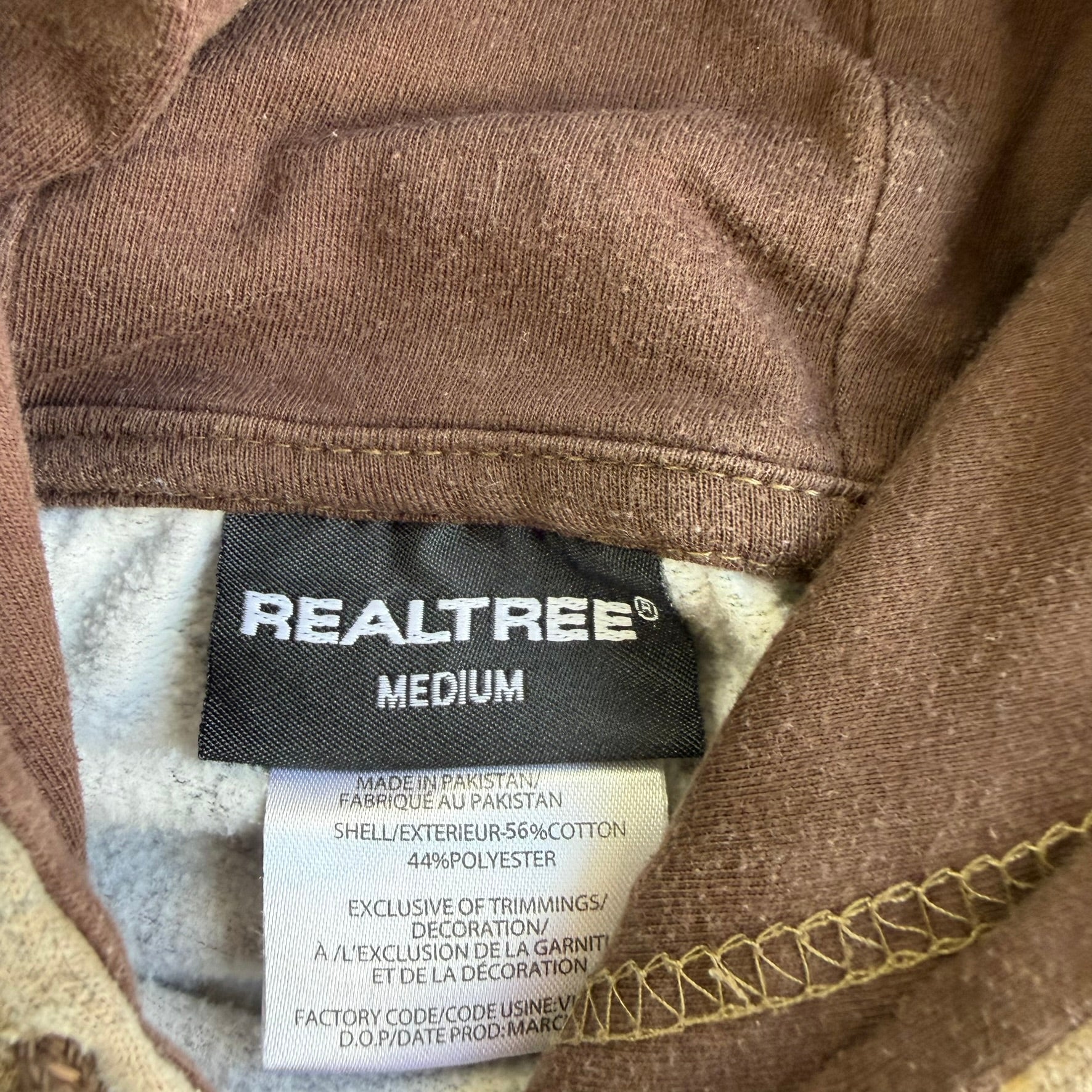 J- Vintage Real Tree Camo Orange Logo Brown Drawstrings Hoodie - M