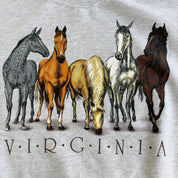 J- Vintage Virginia Horses Graphic Animal Print Crewneck - L