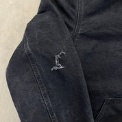 F- Carhartt Canvas Duck Hooded Insulated Black Work Jacket
