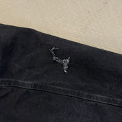 F- Carhartt Canvas Duck Hooded Insulated Black Work Jacket