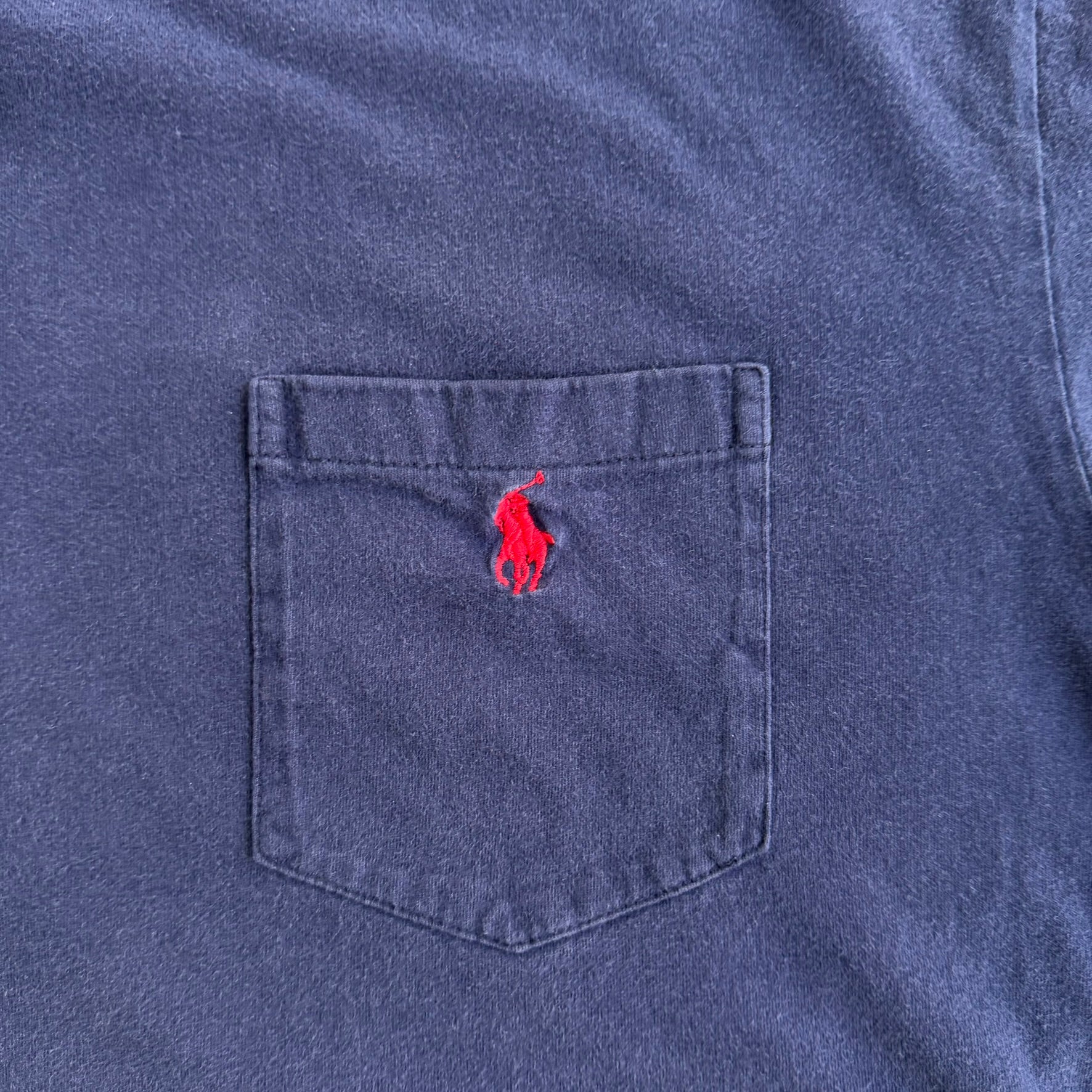 J- Vintage 90s Polo RL Embroidered Logo Single Stitch Pocket Tee - L