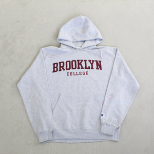 F- Vintage Champion Brooklyn College Embroidered Text Hoodie