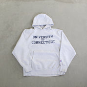 F- Vintage Champion Reverse Weave University Of Connecticut Text Hoodie