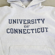 F- Vintage Champion Reverse Weave University Of Connecticut Text Hoodie