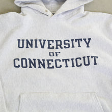 Load image into Gallery viewer, F- Vintage Champion Reverse Weave University Of Connecticut Text Hoodie
