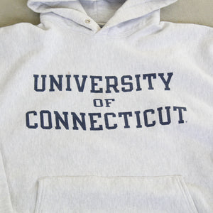 F- Vintage Champion Reverse Weave University Of Connecticut Text Hoodie