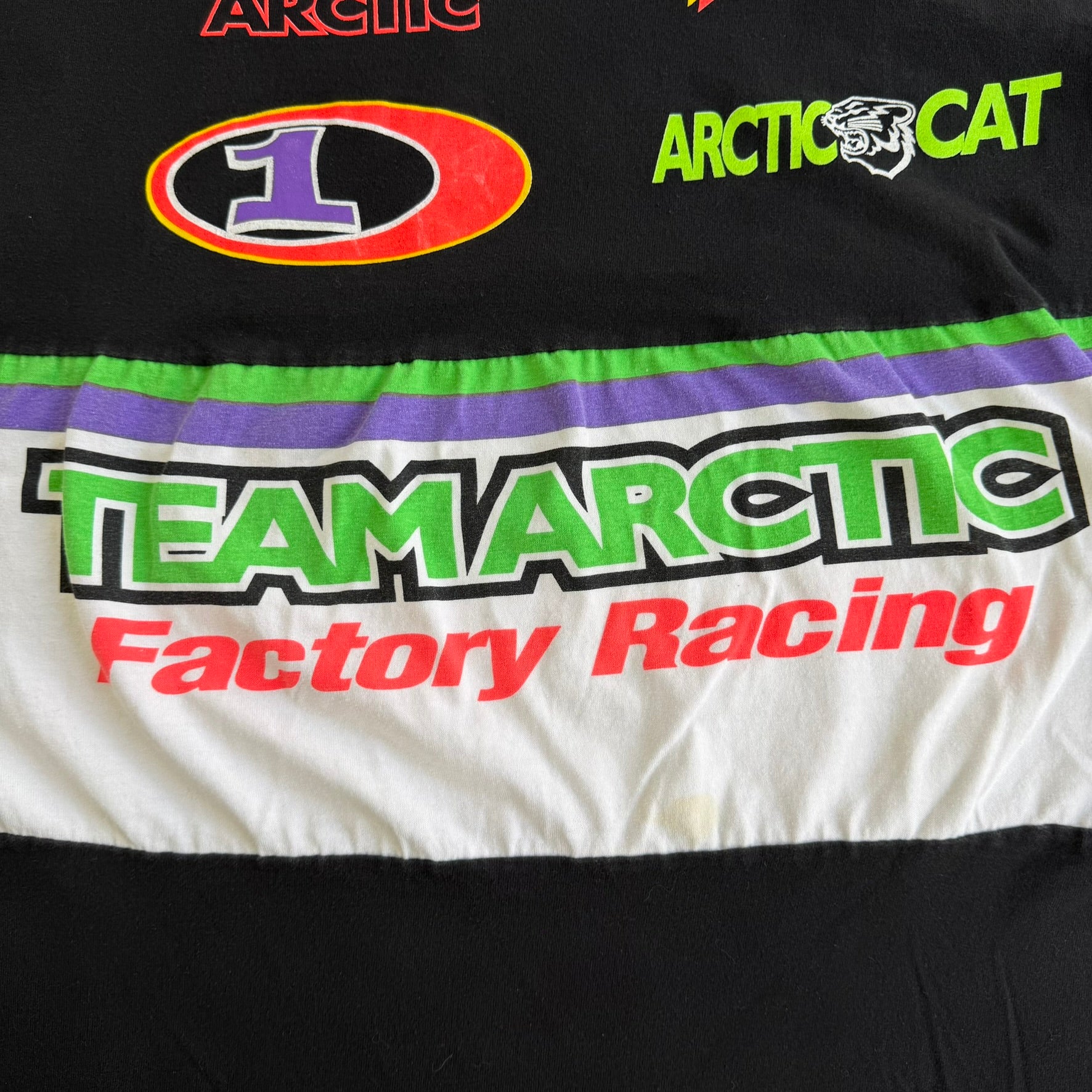 J- Vintage 90s Team Artic Factory Racing Jumbo Print Graphic Made In USA Tee - XL