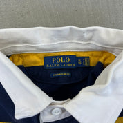 F- Ralph Lauren Polo Navy/Yellow Stripped Rugby Shirt