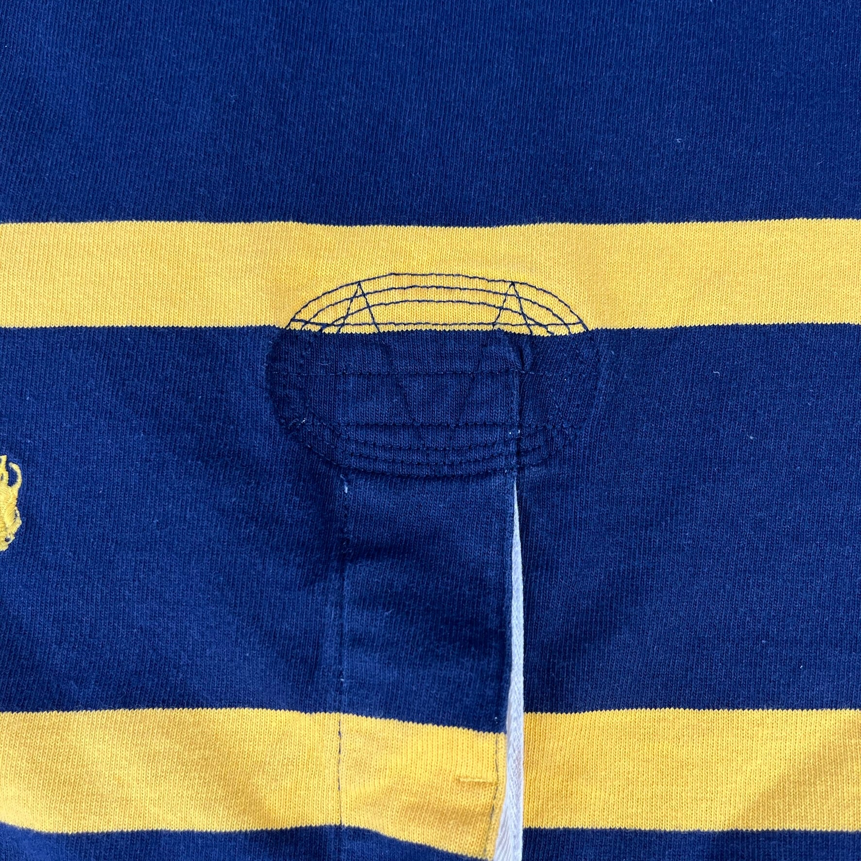 F- Ralph Lauren Polo Navy/Yellow Stripped Rugby Shirt