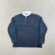 F- Ralph Lauren Polo Black Elbow Pad Rugby Shirt