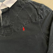 F- Ralph Lauren Polo Black Elbow Pad Rugby Shirt