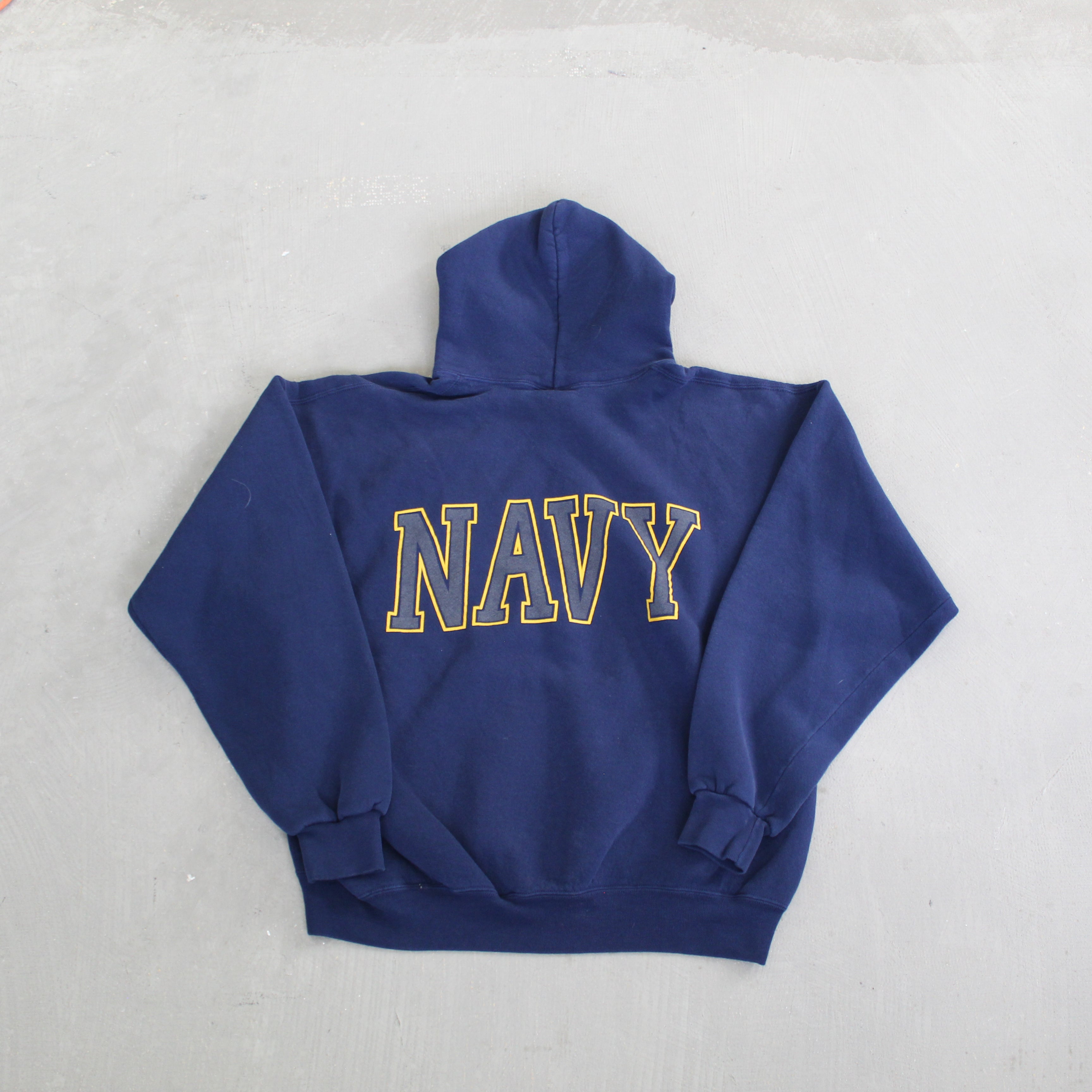 F- Vintage United States Navy Reflective Graphic Hoodie