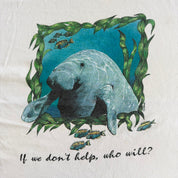 J- Vintage 90s Save The Manatees Wildlife Graphic Made In USA Single Stitch Tee - L