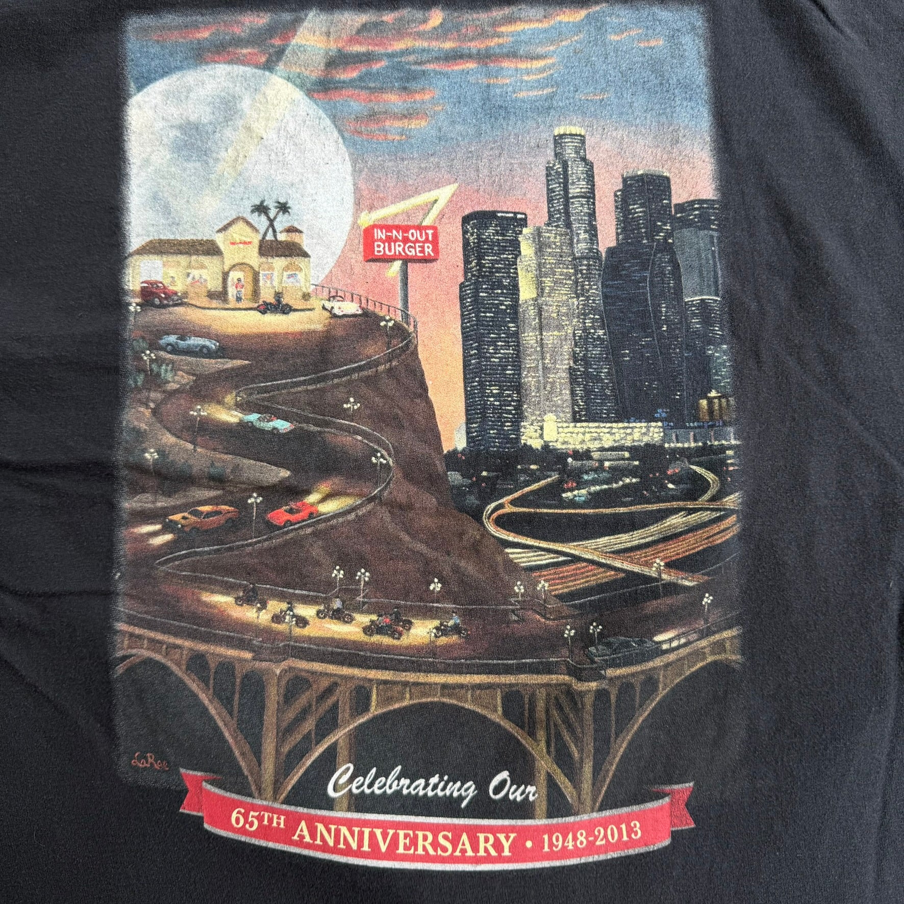 J- Vintage '13 In & Out Burger California 65th Anniversary Graphic Tee - XL