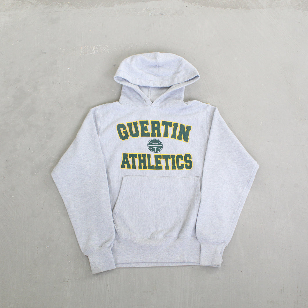 F- Vintage Champion Reverse Weave Guertin Athletics Text Hoodie