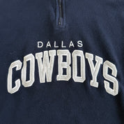 J- Vintage Dallas Cowboys NFL Champion Embroidered Text Quarter Zip Pullover Polar Fleece - XL
