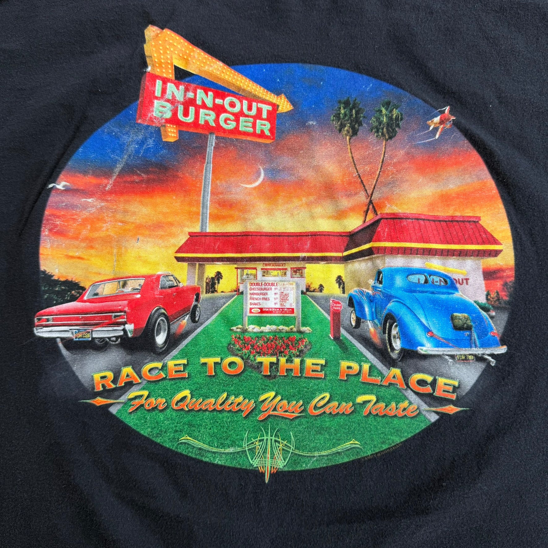 J- In & Out Burger California Race To The Place Graphic Tee - L