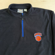 J- Vintage New York Knicks NBA Embroidered Logo Quarter Zip Pullover Polar Fleece - XL Tall