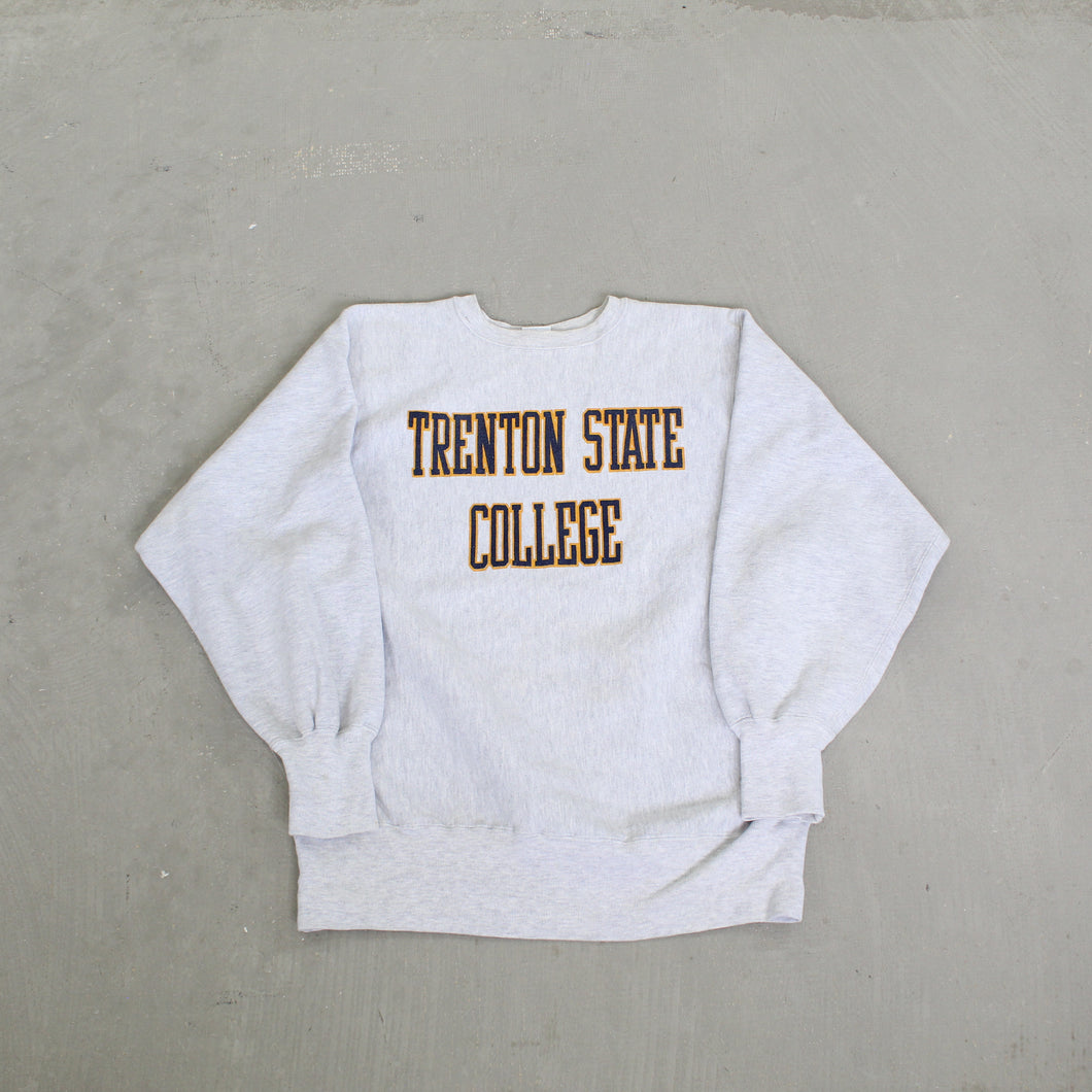 F- Vintage Champion Reverse Weave Trenton State College Text Crewneck