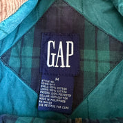 J- Vintage 90s Gap Black Watch Plaid Hunting Jacket - M