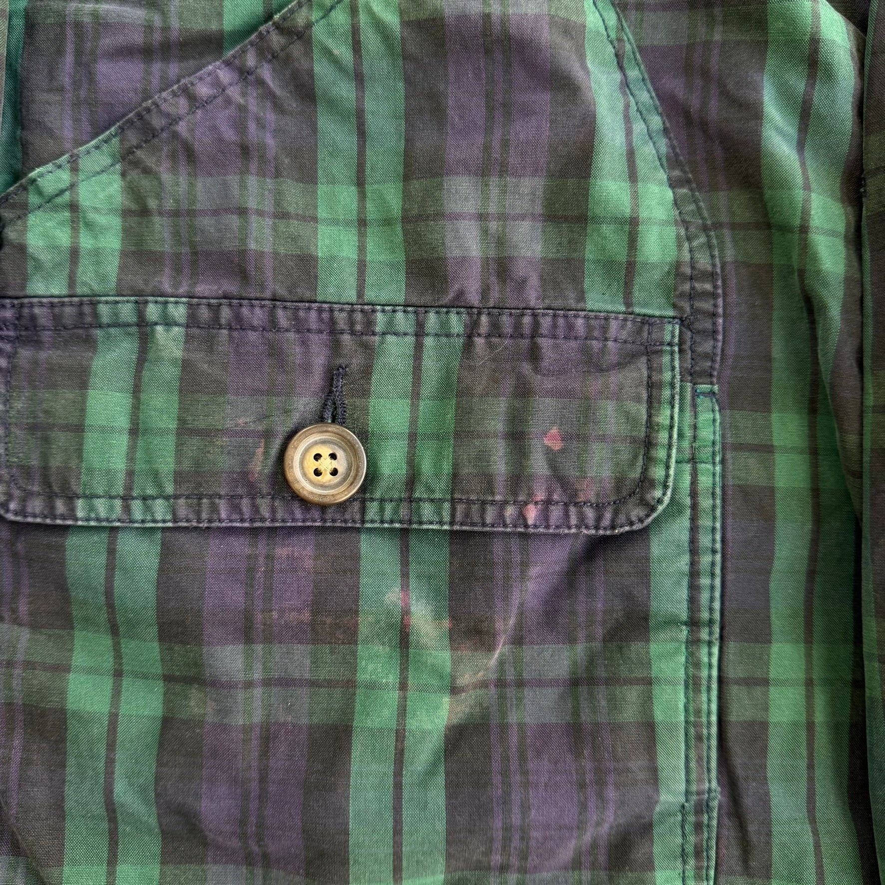 J- Vintage 90s Gap Black Watch Plaid Hunting Jacket - M