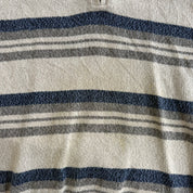 J- Vintage Chaps RL Grey/Blue Striped Quarter Zip Knit Sweater - XL