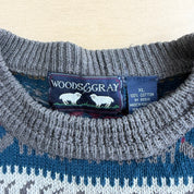 J- Vintage Woods & Gray Patterned Knit Sweater - XL