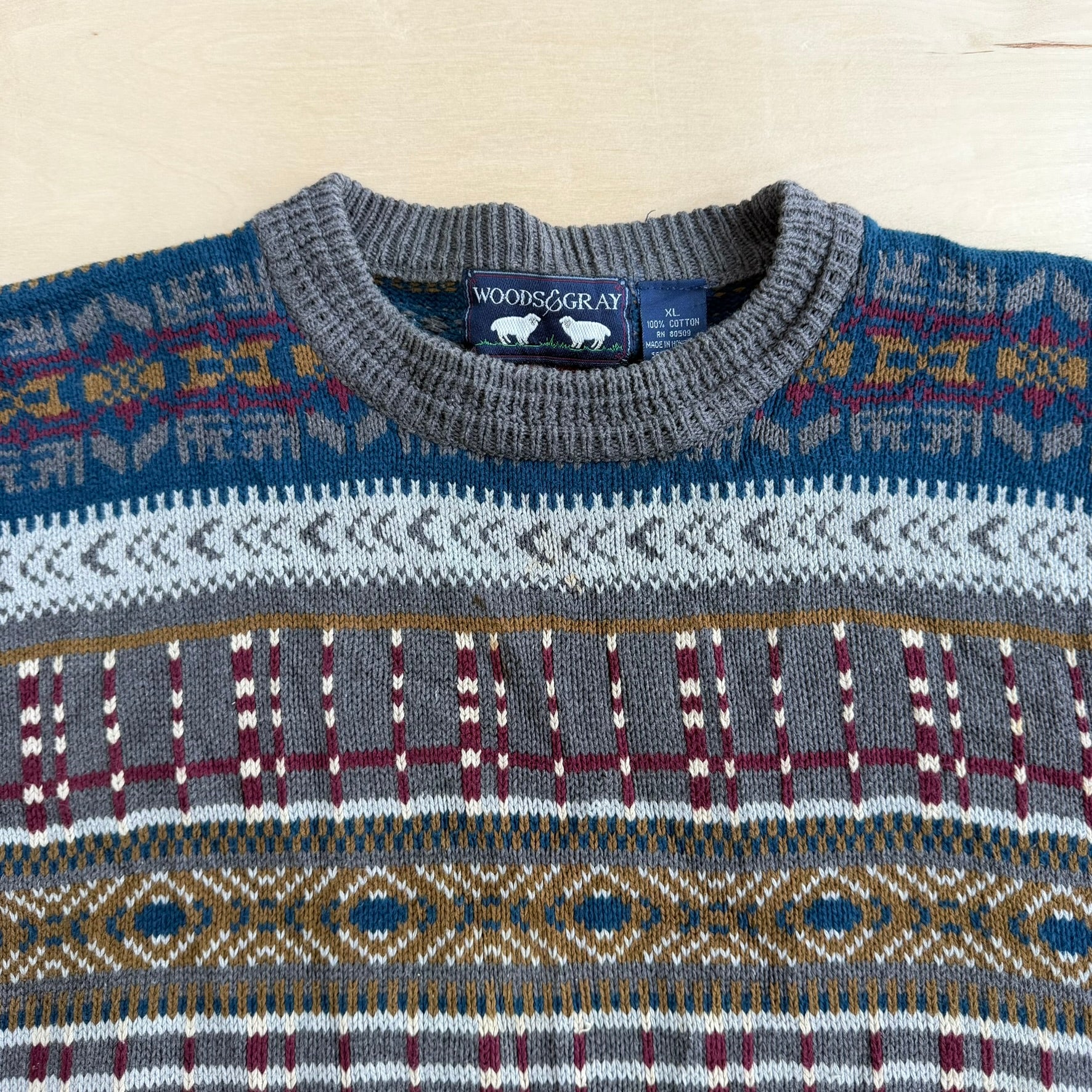 J- Vintage Woods & Gray Patterned Knit Sweater - XL