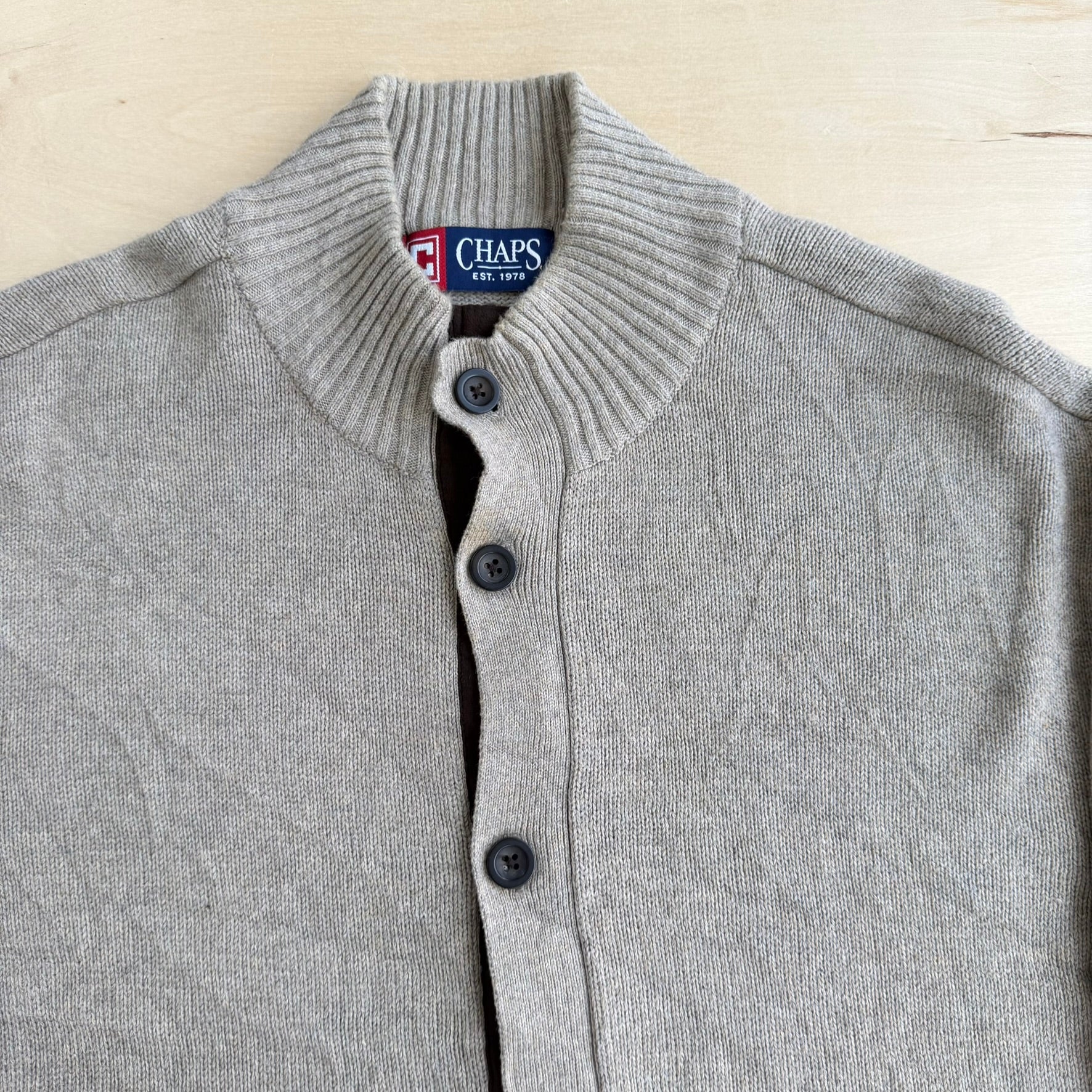 J- Vintage Chaps RL Cardigan Knit Sweater - L