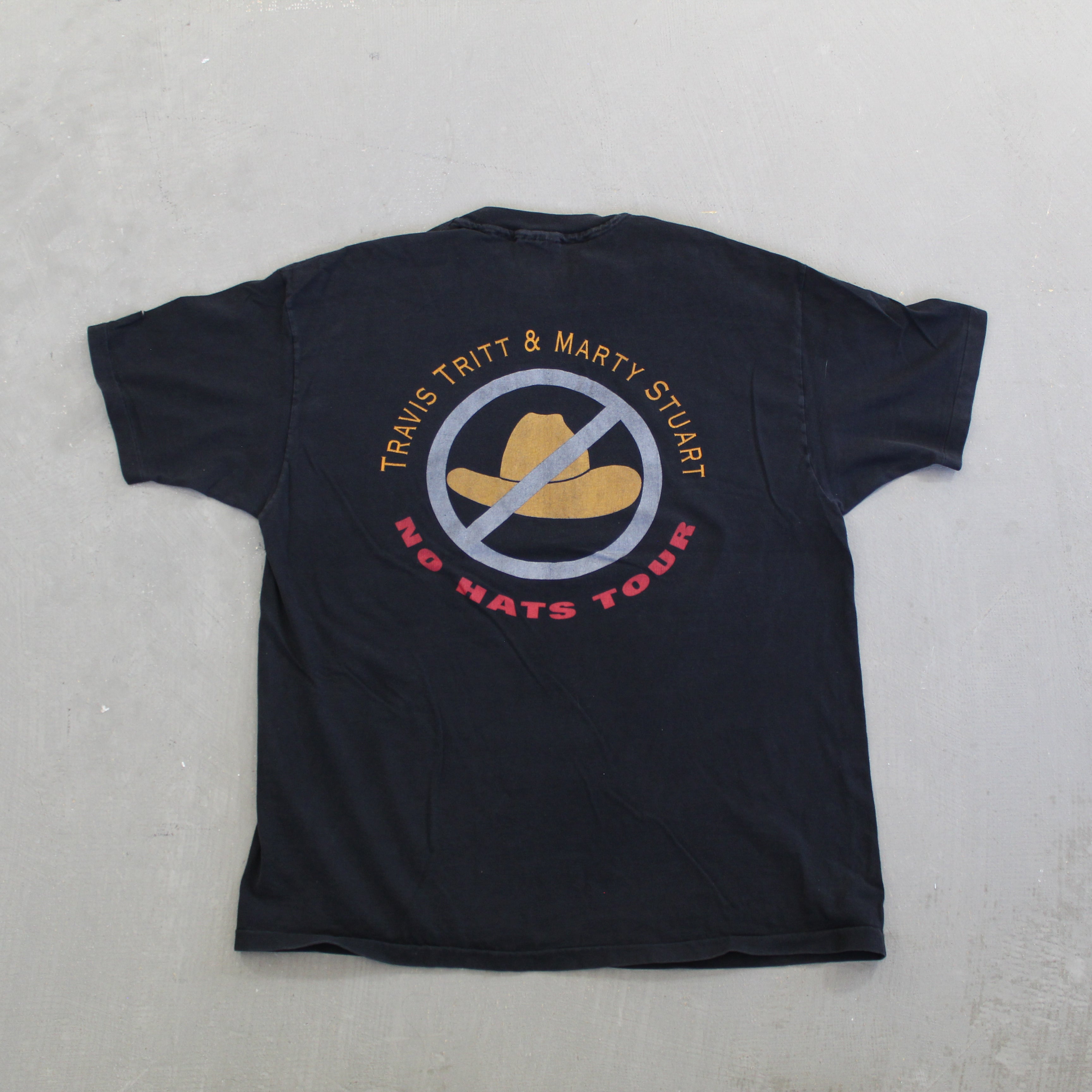 F- Vintage 92' Travis Tritt & Marty Stuart No Hat Tour Picture Single Stitch Tee