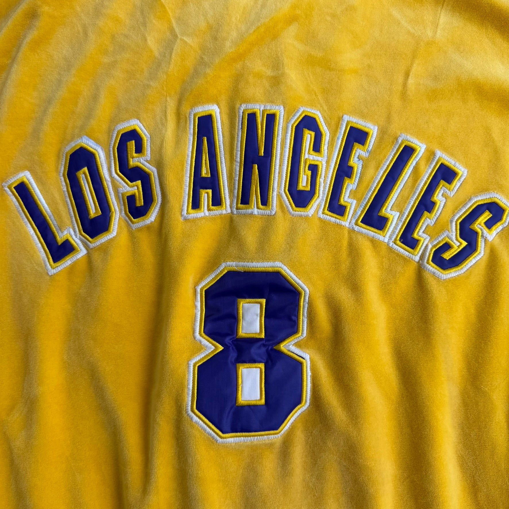 J- Vintage Los Angeles Lakers NBA Kobe Bryant 8 Velour Track Jacket - 2XL