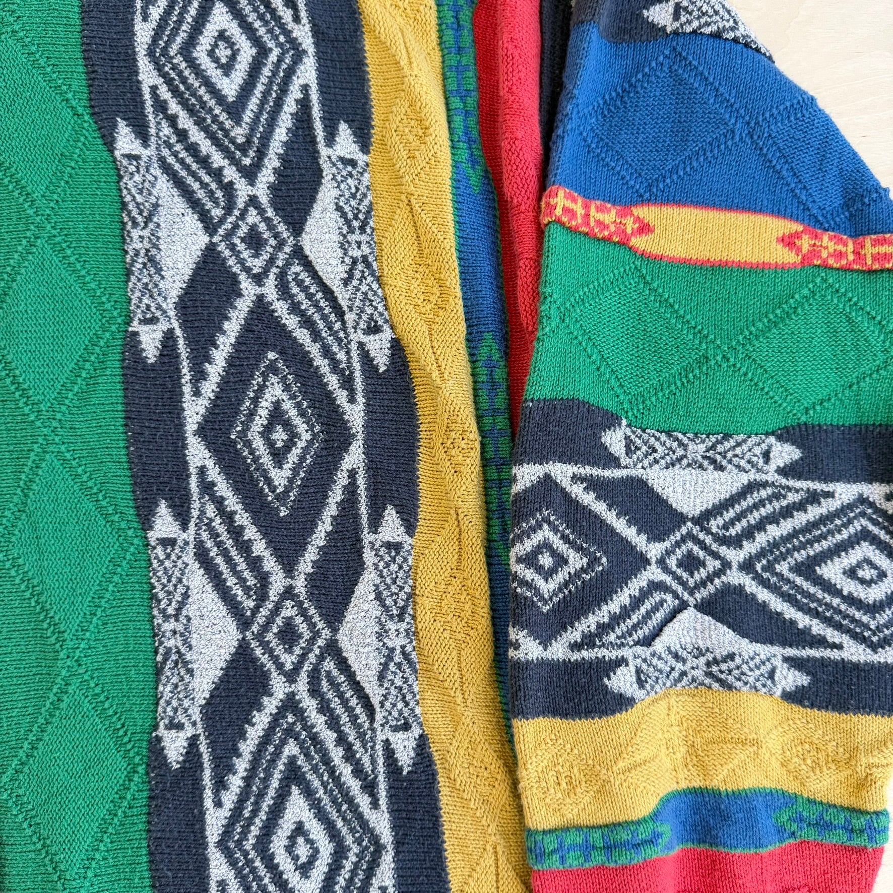 J- Vintage Sandro Pozzi Patterned Knit Sweater - XL