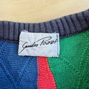 J- Vintage Sandro Pozzi Patterned Knit Sweater - XL