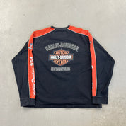 F- Harley Davidson Motorcycles Embroidered Text Heavy Long Sleeve