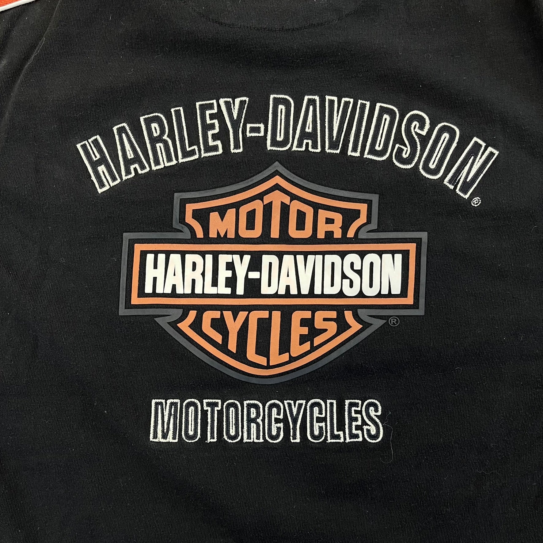 F- Harley Davidson Motorcycles Embroidered Text Heavy Long Sleeve