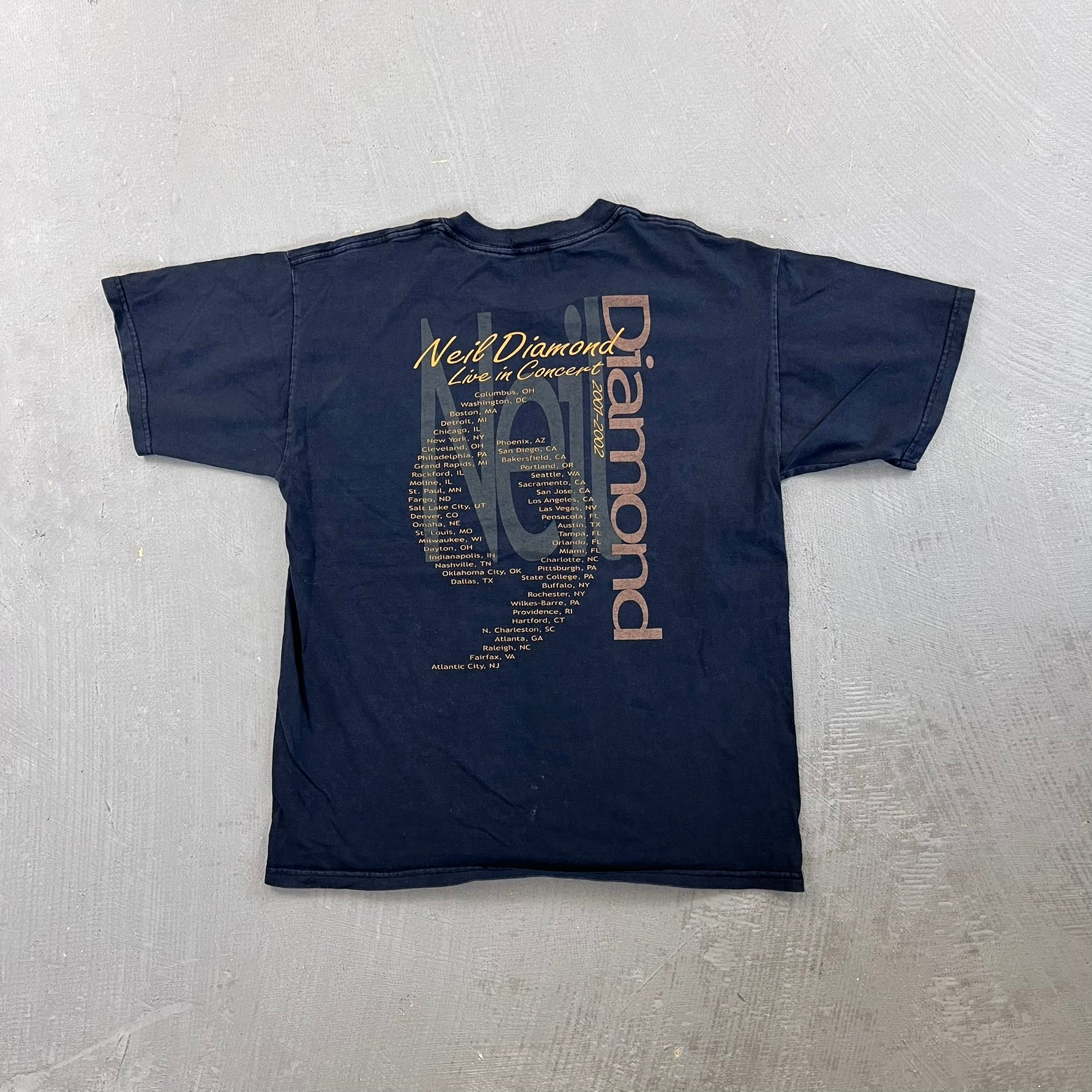 F- Vintage '02 Neil Diamon In Concert Tour Picture Tee