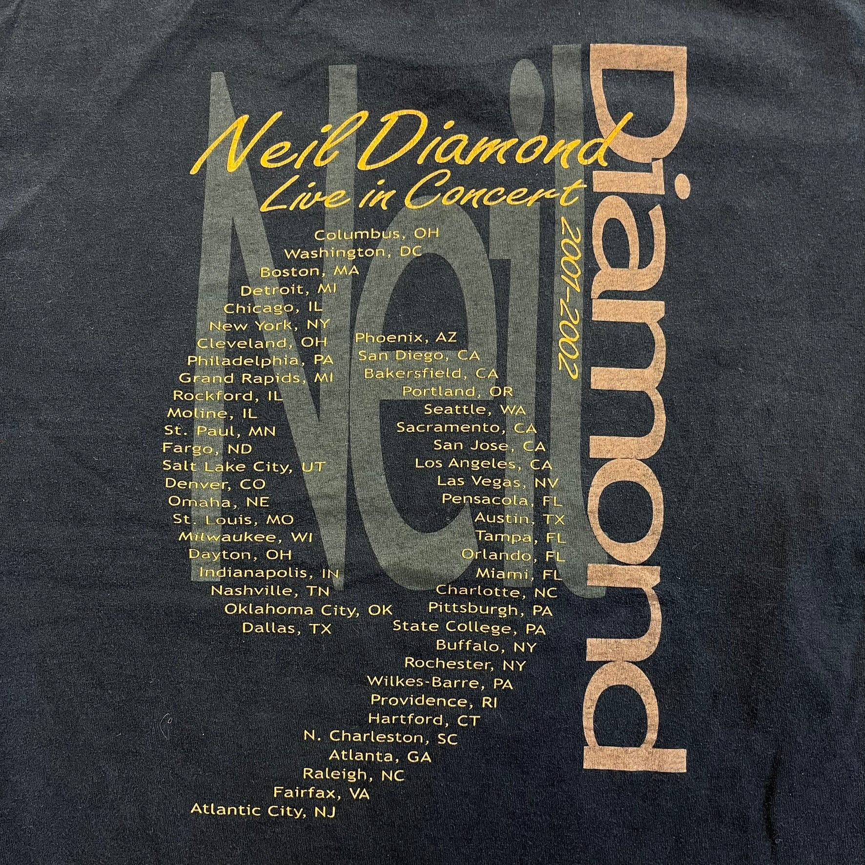 F- Vintage '02 Neil Diamon In Concert Tour Picture Tee