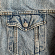 J- Vintage Gap Blue Jeans Embroidered Logo Denim Jacket - XL