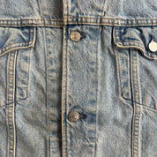 J- Vintage Gap Blue Jeans Embroidered Logo Denim Jacket - XL