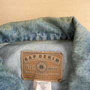 J- Vintage Gap Blue Jeans Embroidered Logo Denim Jacket - XL