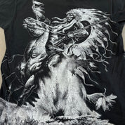 F- Vintage First Nation Warrior On Horse Jumbo Print Single Stitch Tee