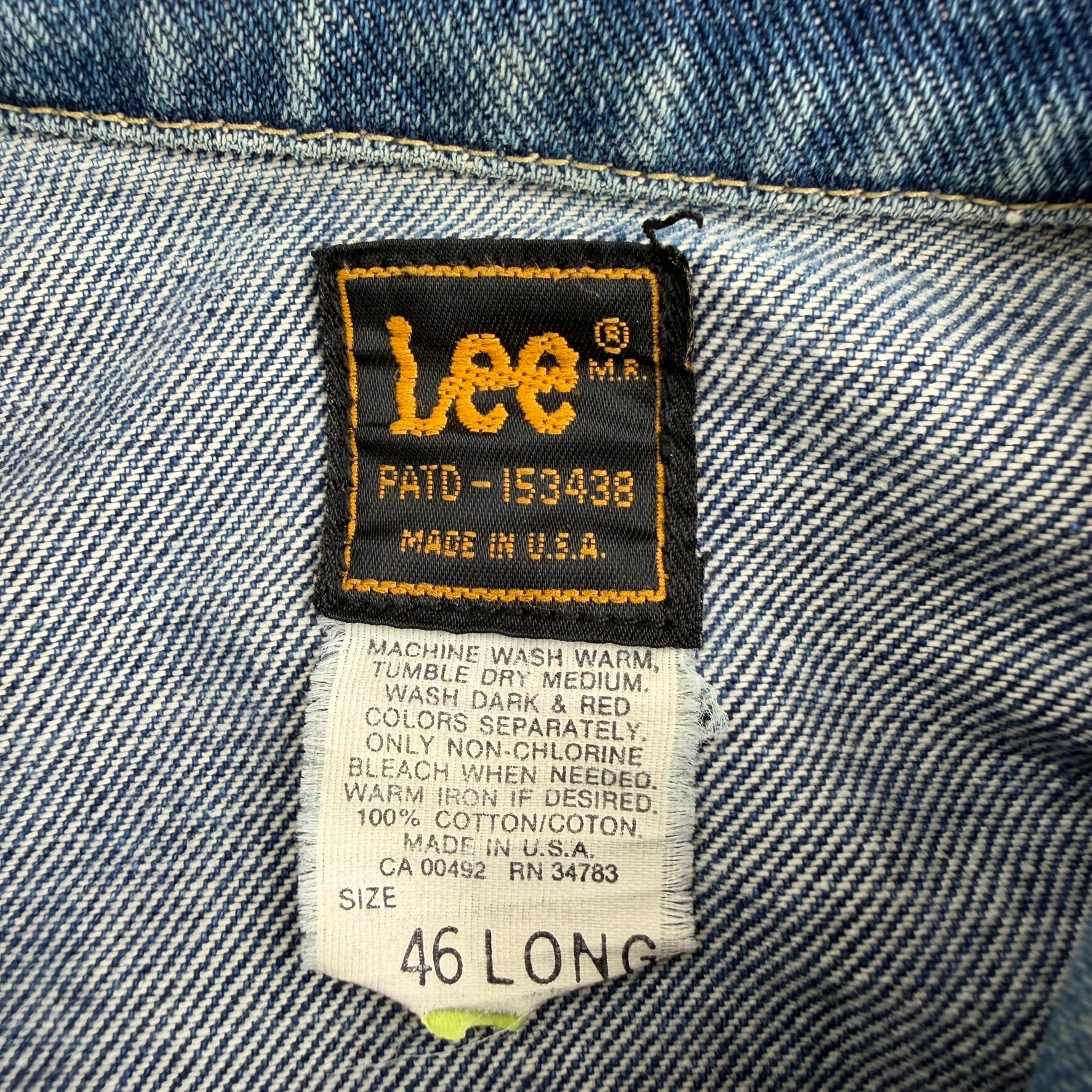 J- Vintage Lee Rider Made In USA Denim Jacket - 46 Long (fits L)