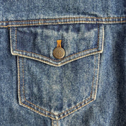 J- Vintage Marlboro Country Store Leather Collar Denim Jacket - XL
