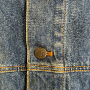 J- Vintage Marlboro Country Store Leather Collar Denim Jacket - XL