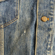 J- Vintage Marlboro Country Store Leather Collar Denim Jacket - XL