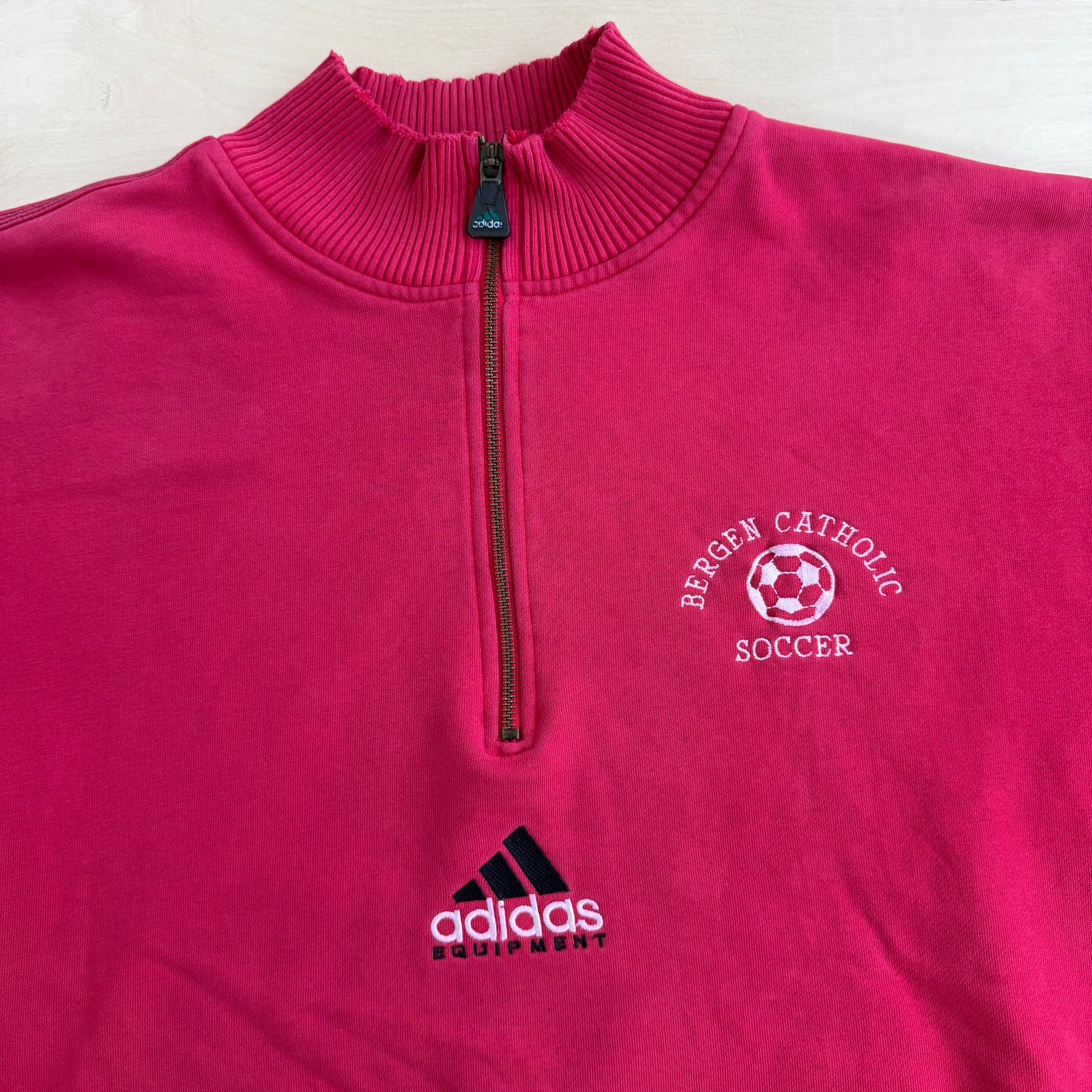 J- Vintage 90s Adidas Equipment Embroidered Logo Quarter Zip Crewneck - XL