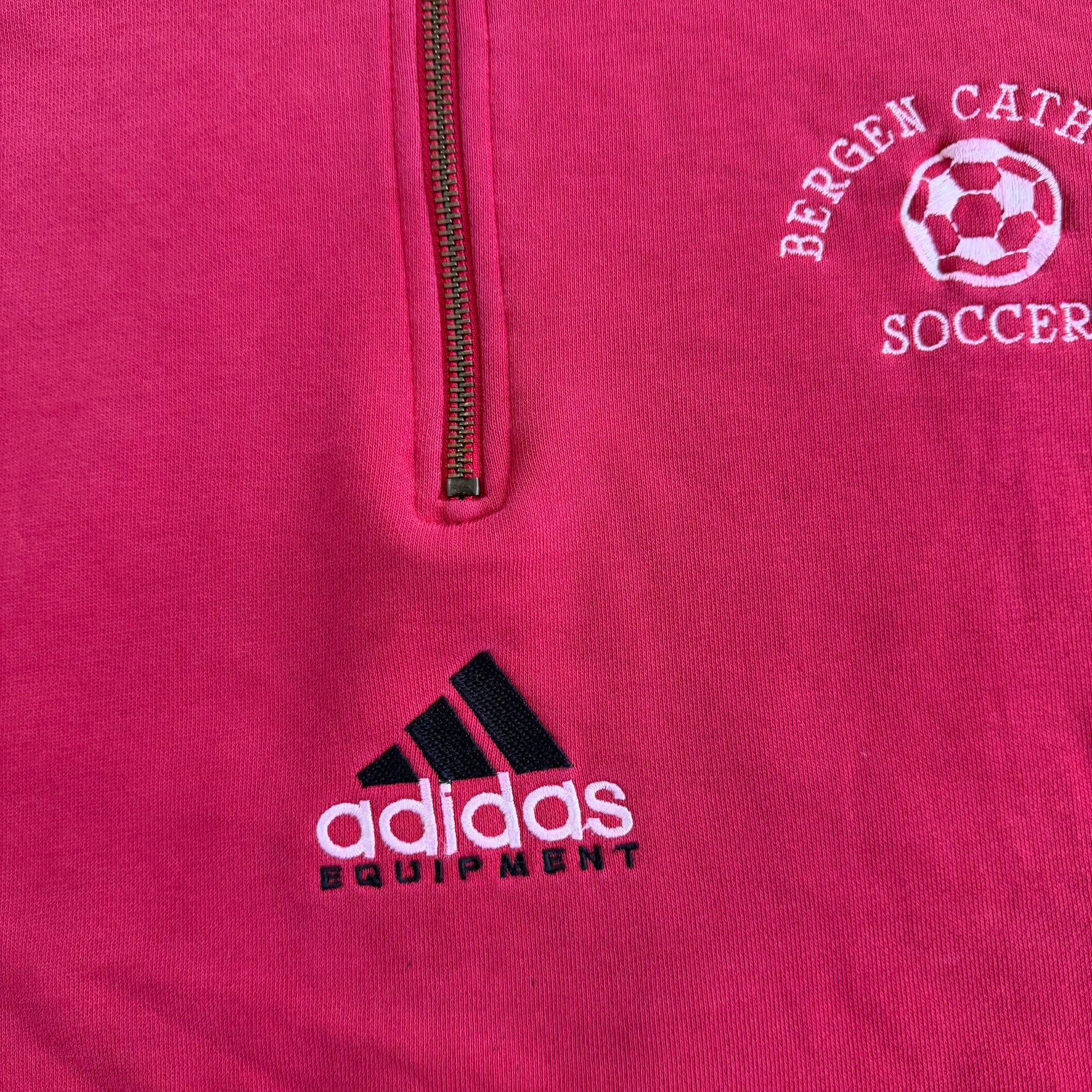 J- Vintage 90s Adidas Equipment Embroidered Logo Quarter Zip Crewneck - XL